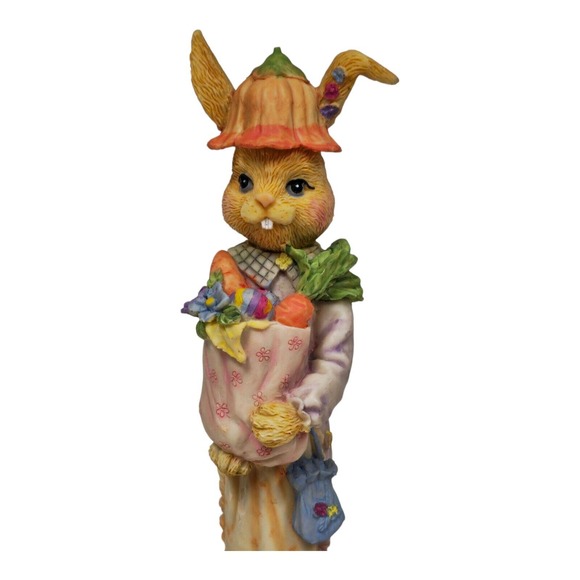 VTG anthropomorphic Easter Bunnies Gardening Shopping Figurines Kitsch Holiday - Picture 11 of 16